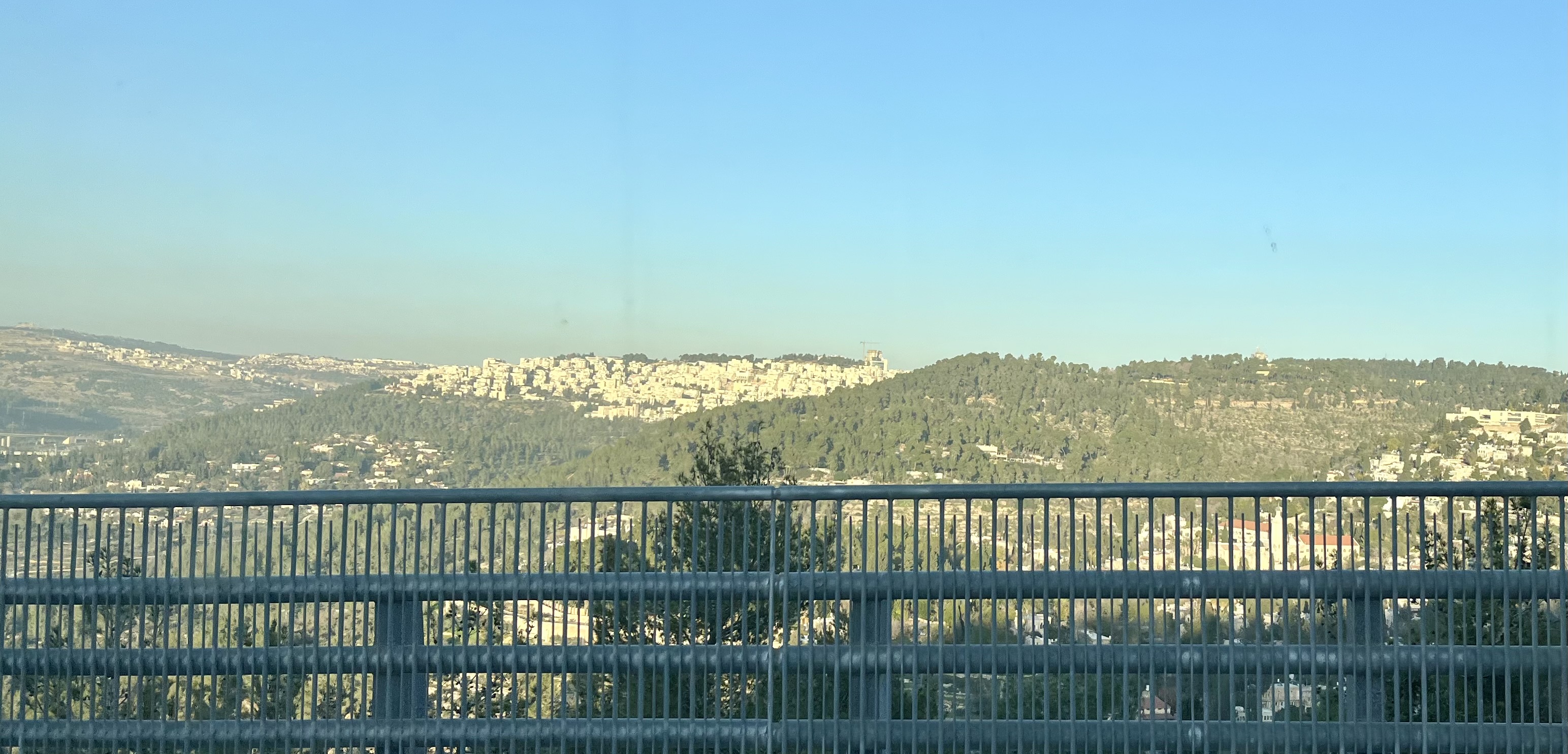 Beautiful view from the light rail leaving Hadassah Ein Kerem