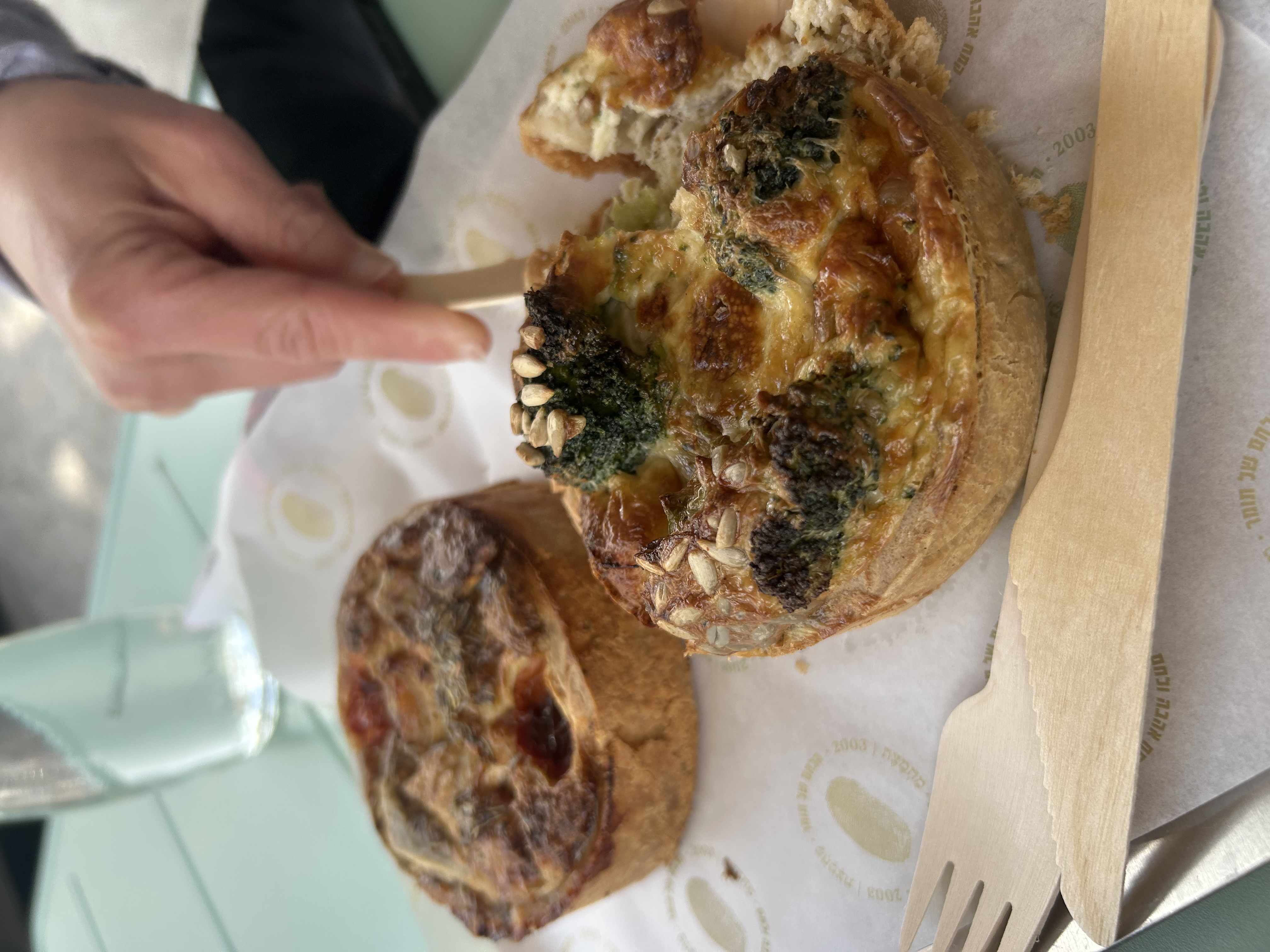 Delicious quiche from Lechem Shel Tomer