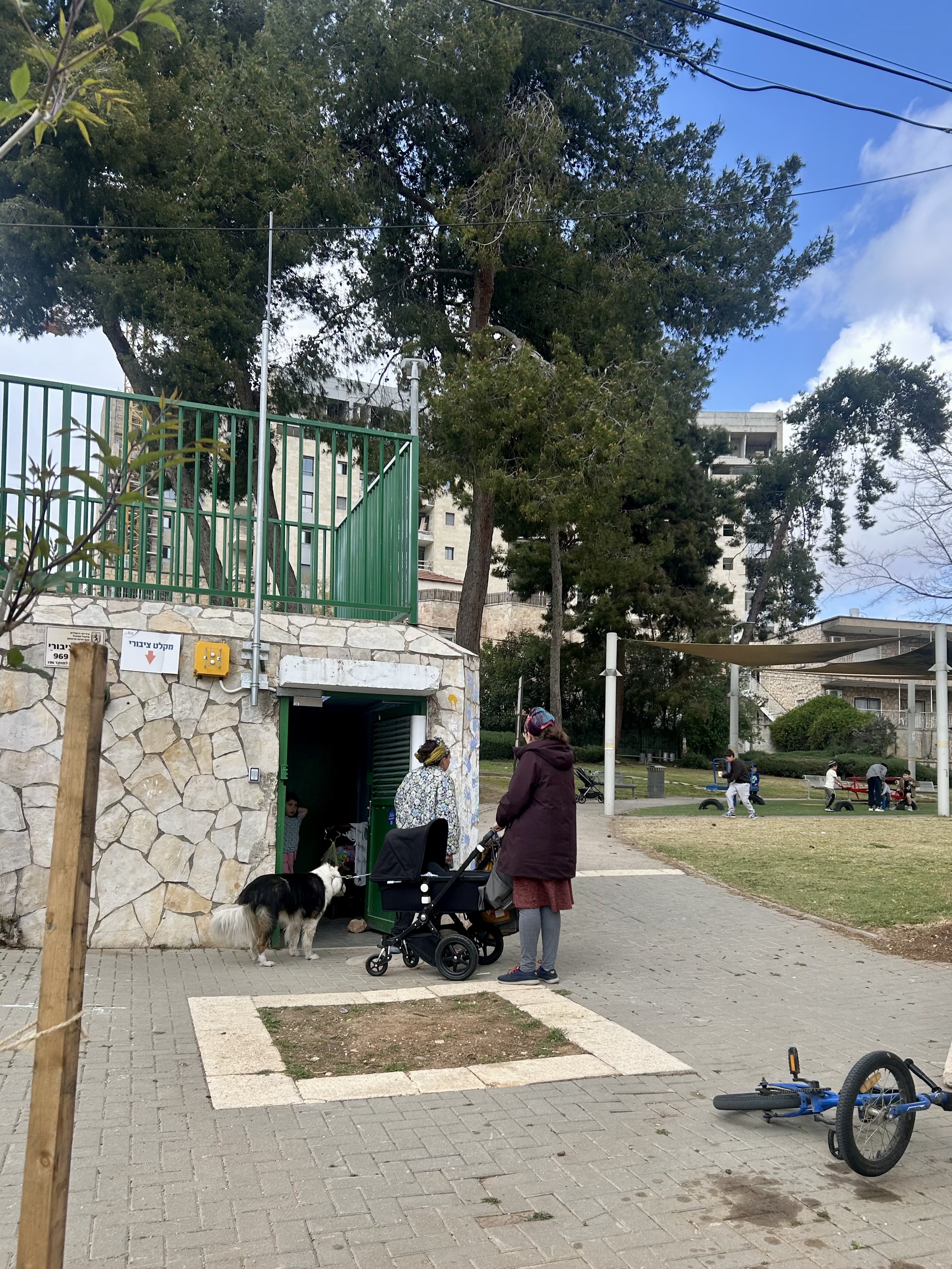 Jonathan’s first visit to a public shelter during a siren… fortunately it was right in front of us when the warning sounded!