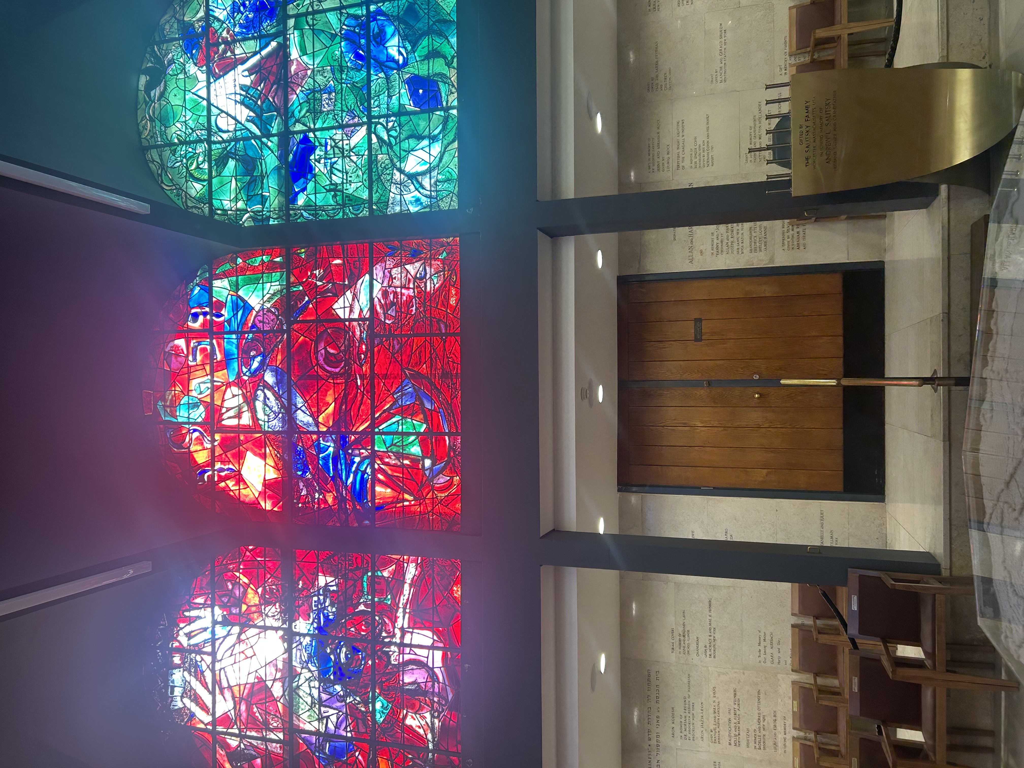 Chagall stained-glass windows depicting the 12 tribes at Hadassah Medical Center Ein Kerem