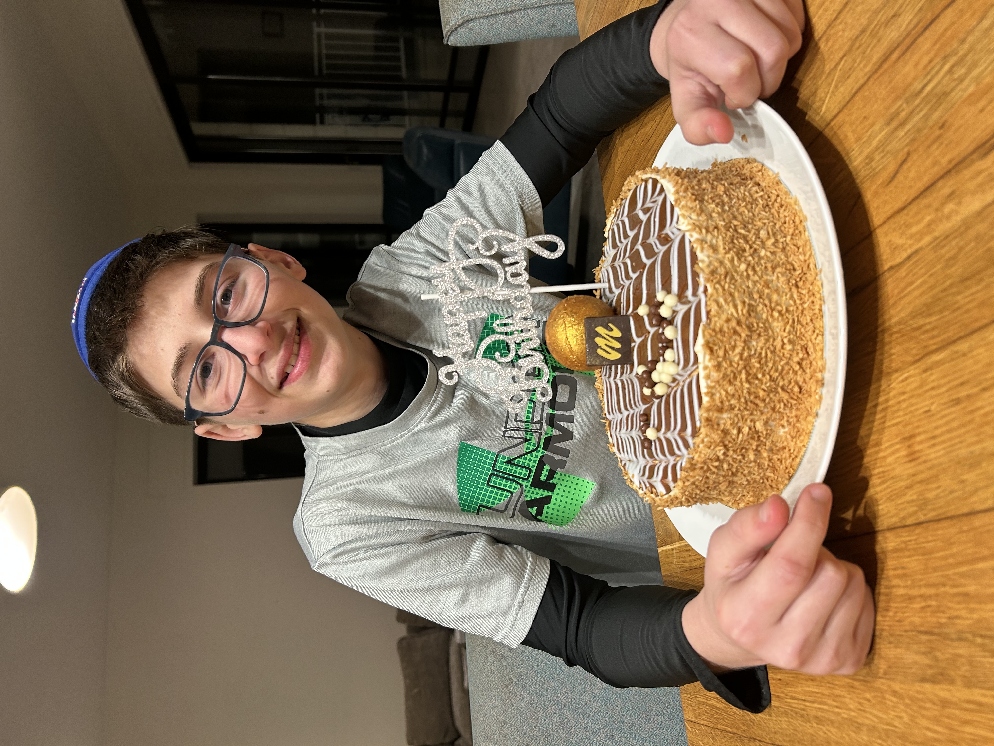 Happy 14th birthday, Eli! (Dulce de leche cake from Marzipan)