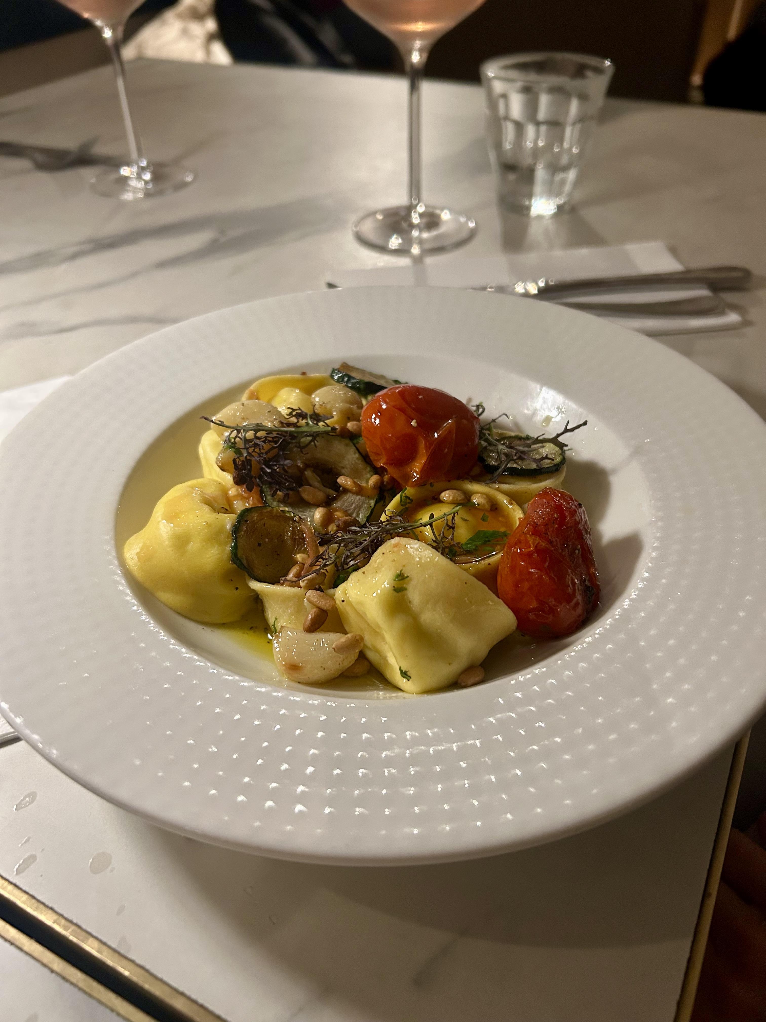 Delicious fish, pasta, and lahmajun at Fringe, inside the Jerusalem Theater