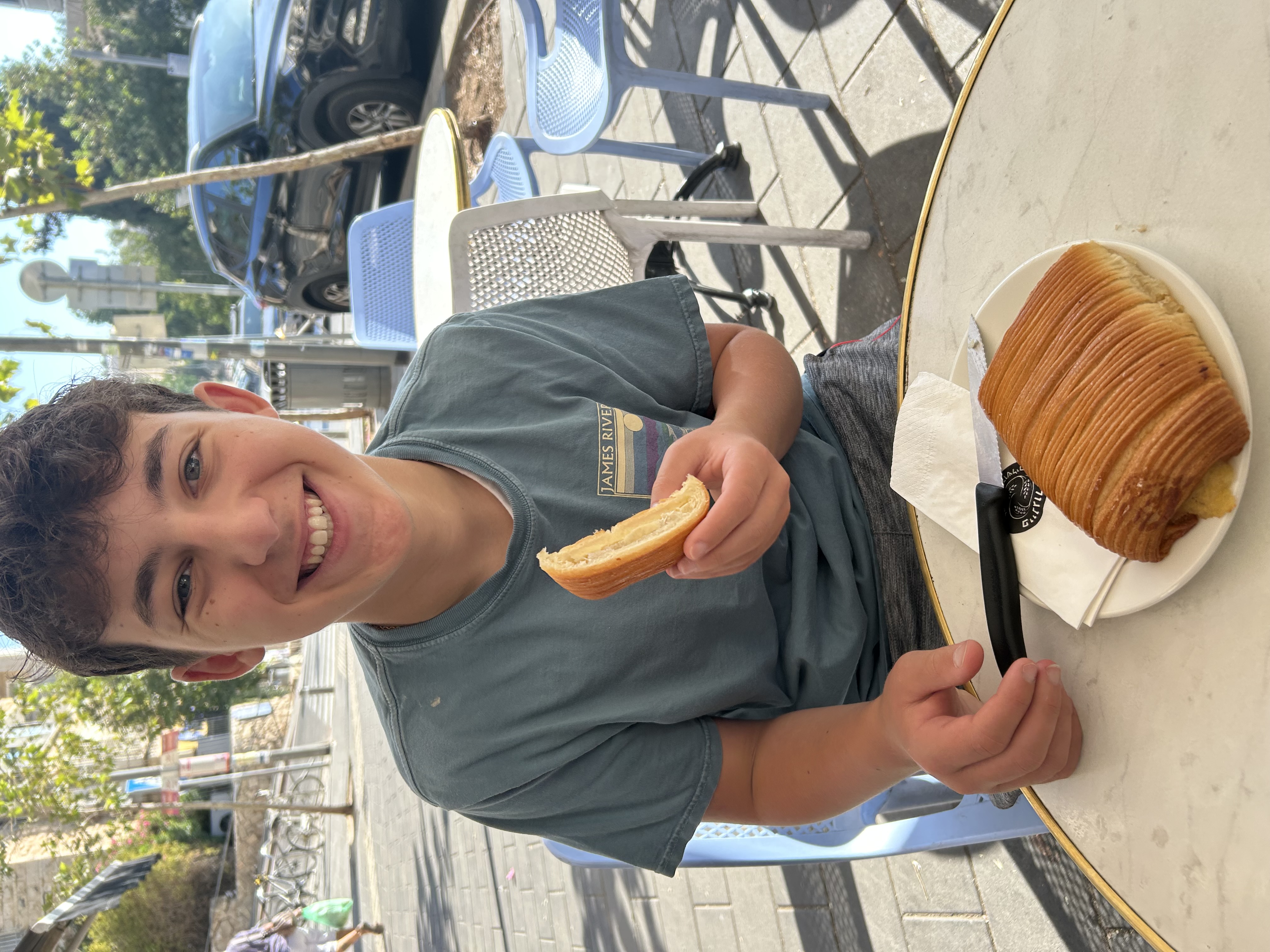 A cream-filled pastry at Feingold on HaPalmach