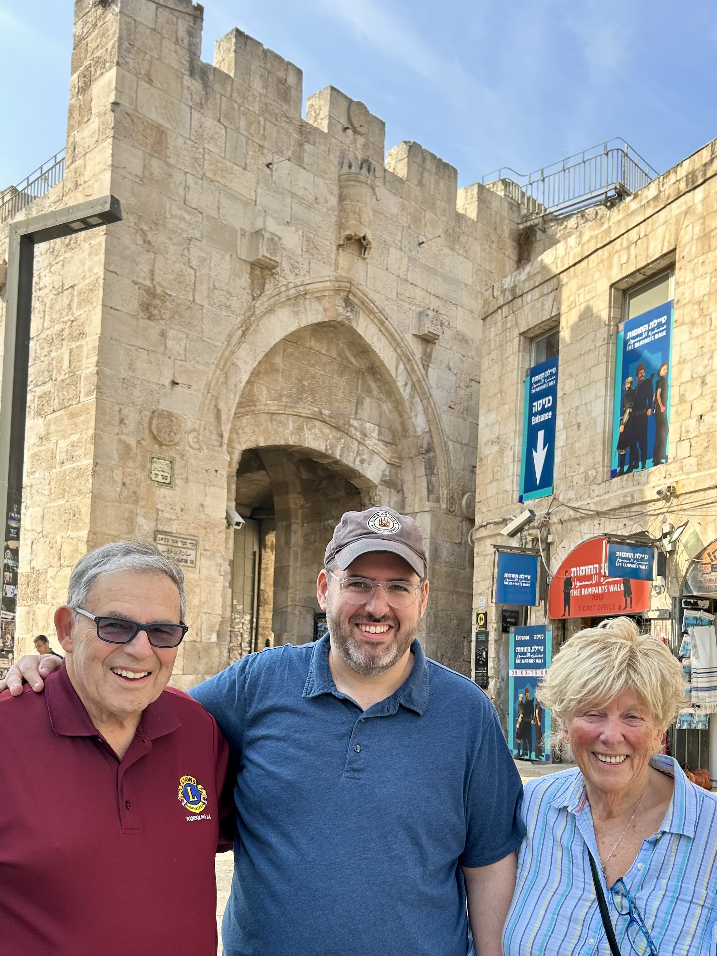 Ted, Jonathan, and Karen in the Old City at Jaffa Gate