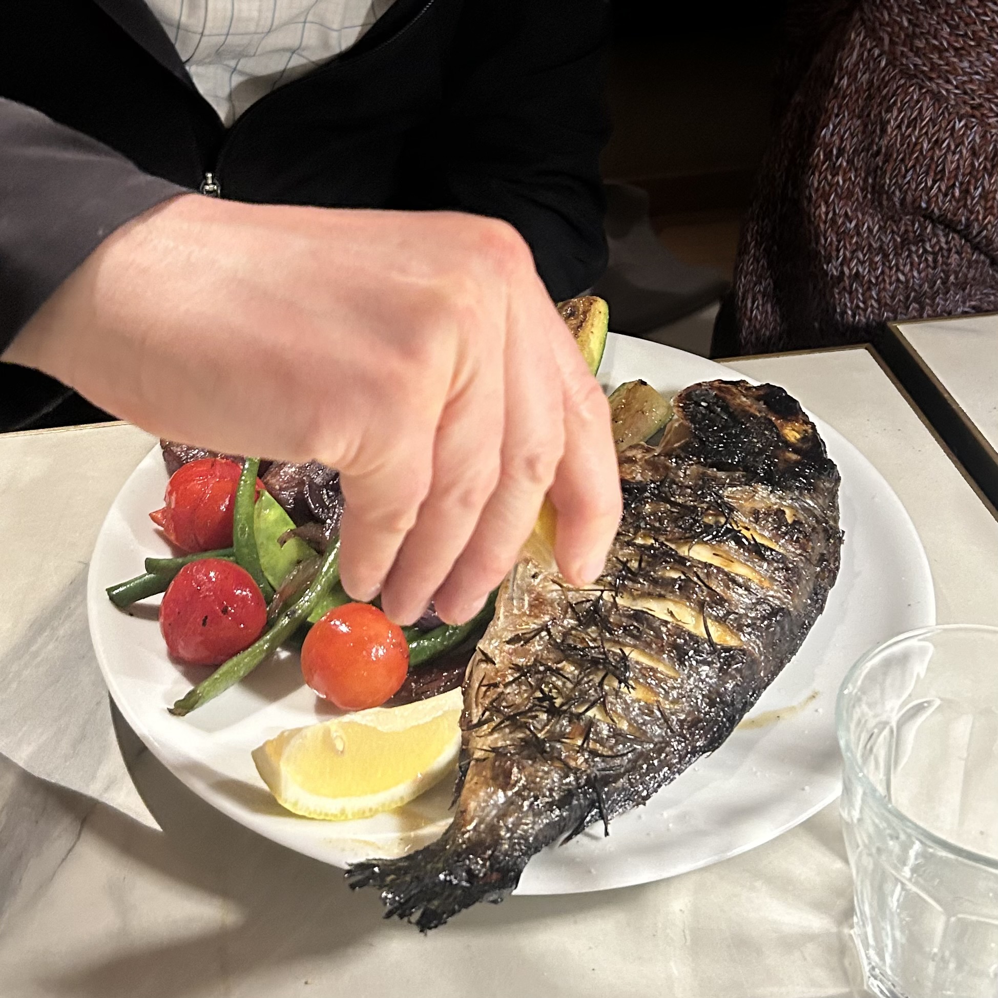 Delicious fish, pasta, and lahmajun at Fringe, inside the Jerusalem Theater