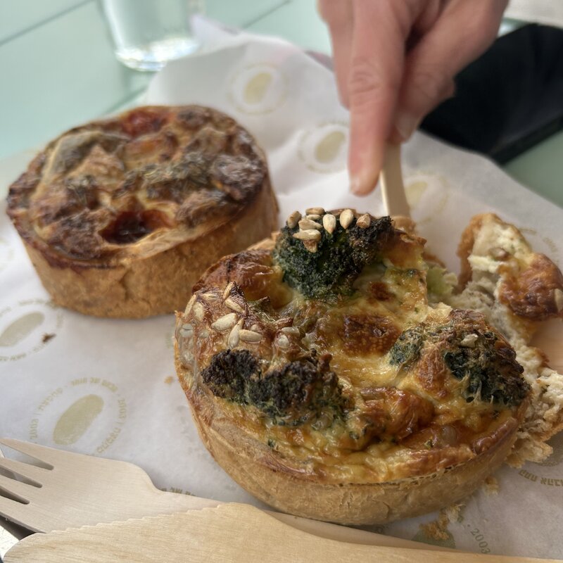 Delicious quiche from Lechem Shel Tomer